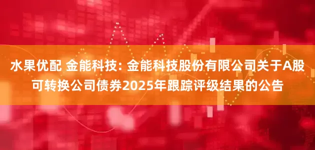 水果优配 金能科技: 金能科技股份有限公司关于A股可转换公司债券2025年跟踪评级结果的公告
